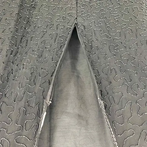 Scala Vintage Festive Dress Whimsigoth Fairy XL Black Silver Silk Sequined Beads