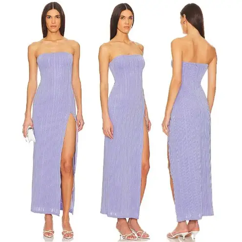 NWT MORE TO COME Jayne Strapless Side Slit Maxi Dress Lilac Women's Size XS Purple