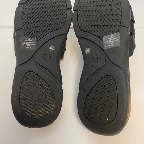 Easy Spirit Black Semarsha Braided Leather Upper Slip on Sandals Slides Sz 8