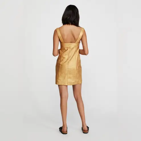 Free People NWT  Goldie Mini Dress Cow Leather Sleeveless Size 8