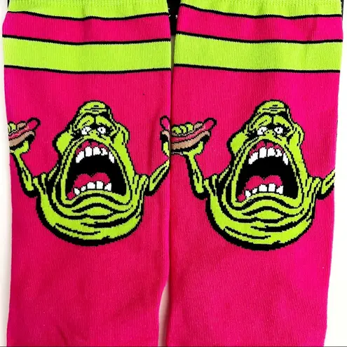 Odd Sox Ghostbusters Crew Socks Slimer Movie Lime Green Hot Pink Mens Womens 80s