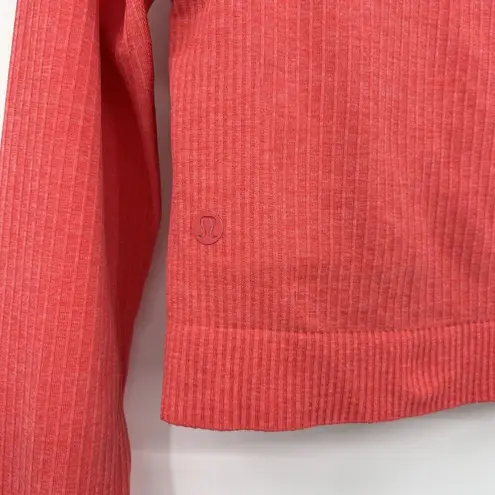 Lululemon  Ebb to Street Long Sleeve Top Pale Raspberry Cropped Padded Size 8