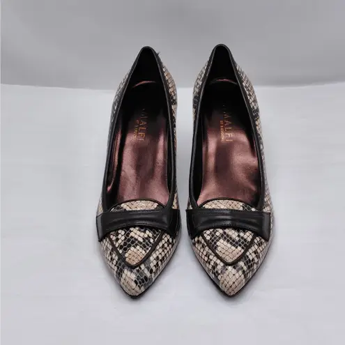 Amalfi by Rangoni Torres Wedge Heel Shoes Womens 7.5M Snake Print Italy Loafer Brown Size 7.5