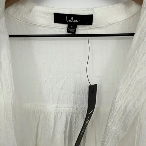 Lulus Palermo Perfection White Collared Midi Dress With Pockets Size S