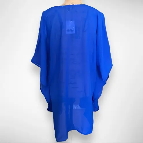 SPIAGGIA DOLCE Royal Blue Sheer Tunic Swimsuit Coverup Size Large | NWT