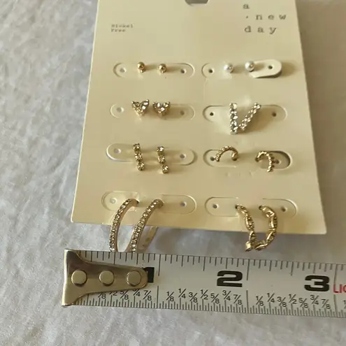 A New Day : Gold Tone & Silver Tone Earring Collection- 8 pairs variety