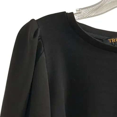 Truth by Republic Women's Black Puff Sleeve Blouse Size L Casual