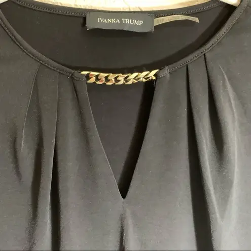 Ivanka Trump Classic Black Sleeveless Top w/ Chain Neck Design - Small