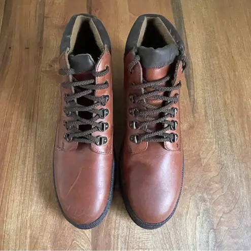 st. john's bay Vintage UNWORN St. John’s Bay Brown Leather Women’s Hiking Boots Made In Italy 8