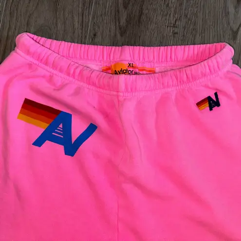 Aviator Nation  Fleece Sweatpants Neon Pink