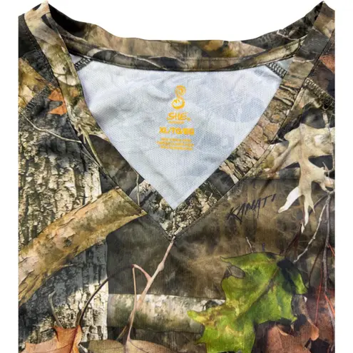 SHE Outdoor Womens XL Camo Long Sleeve V Neck T Shirt Hunting Casual Green