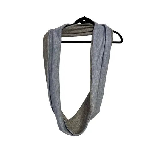 Reversible Infinity Scarf Blue Gray Knit Lightweight Versatile Fashion Accessory