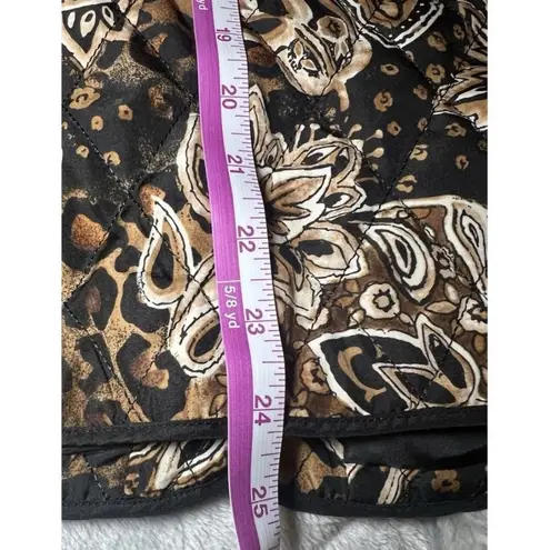 Requirements Quilted Jacket Womens Large Brown Tan Paisley Lightweight Boho Chic