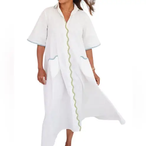 Parterre Parker Linen Midi Button down Dress 1 White