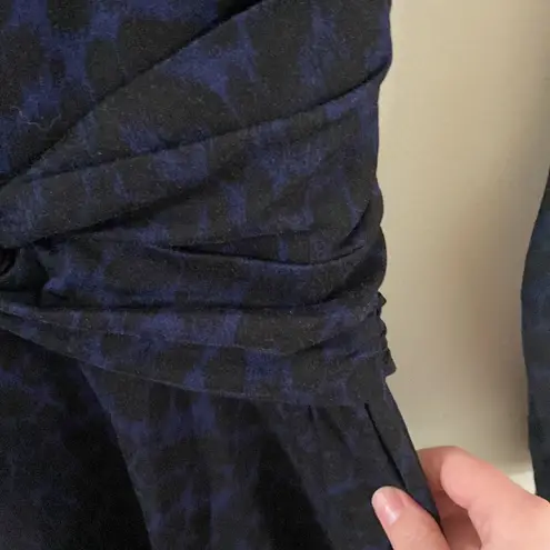 Whistles Celestine Animal Print Jersey Twist at Waist Dress size 4 Black