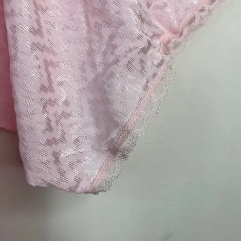 Frederick's of Hollywood Vintage 90s Pink Satin Short Robe Tap Pants Set womens M