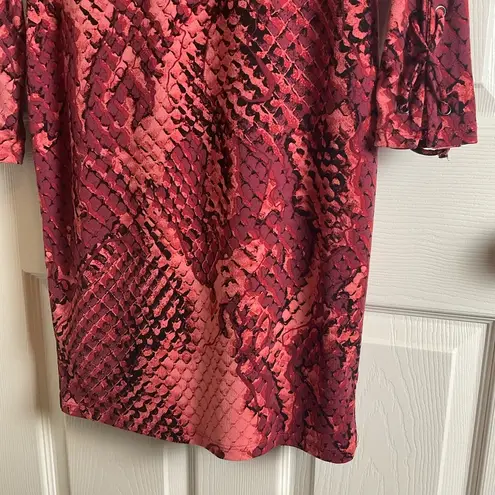 PROJECT RUNWAY SNAKESKIN PRINT dress Size small Red