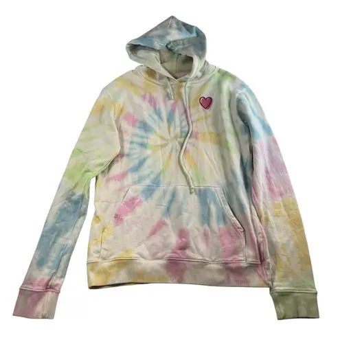 Roller Rabbit S Small Tie Dye Heart Love Hoodie Sweatshirt Embroidered USA Made - Image 1