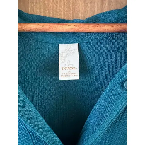 prAna Scheena Button Down Tunic Top Teal Blue Women’s size Medium