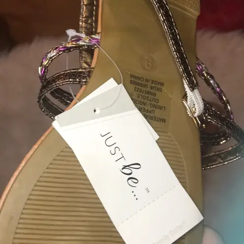 Just Be New mocha sandals gladiator style size 9