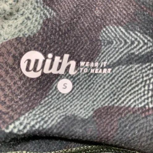 WITH Wear It Heart Camo Print Leggings Size S Camouflage High Rise Stretch Green