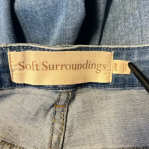 Soft Surroundings Women's Blue Denim Crop Ankle Casual Stretch Comfort Jeans 24W