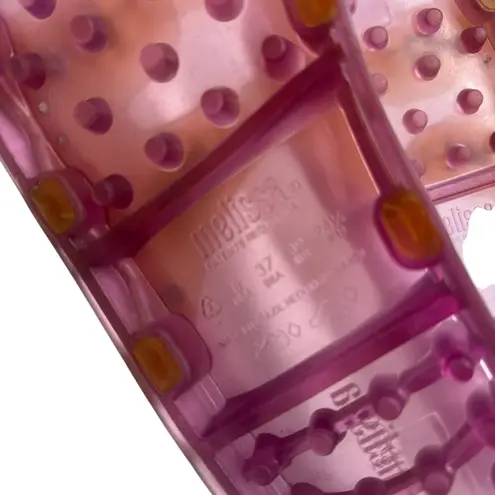 Melissa Wide Slide Sandals Buckle Flat Jelly Rubber Pink Orange Size US 8