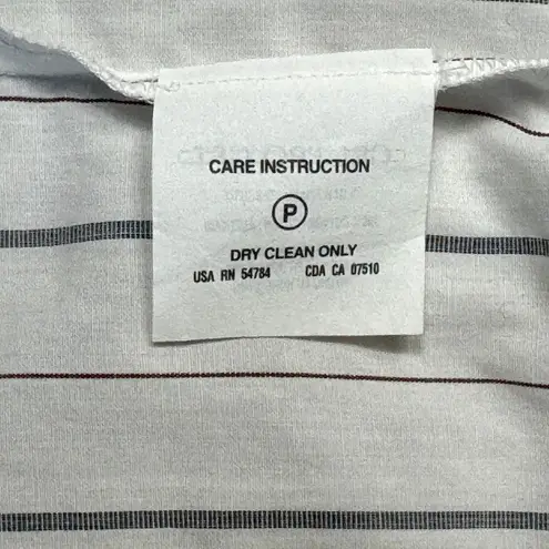 NEW Emanuel Ungaro White Stripe Double Breast Button Down Shirt Womens 12 VTG