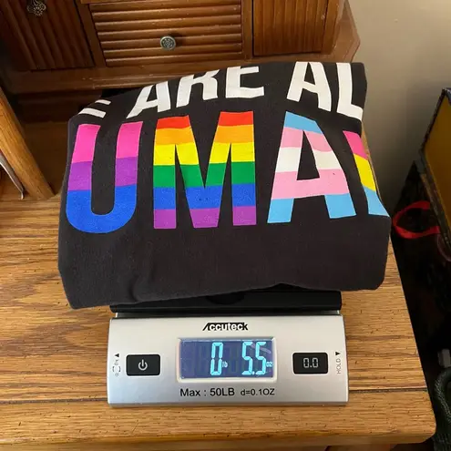 Spencer’s We are all Human Pride T Shirt Unisex Size Medium Black LGBTQ