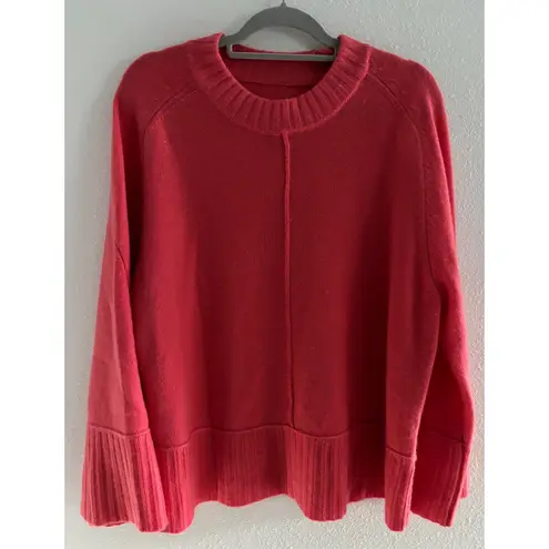 Maeve Cashmere Chandler Sweater Women Small Pink Oversized Bell Sleeve Crewneck