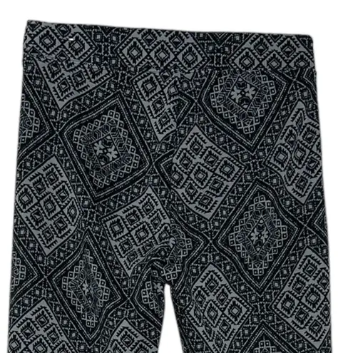 Bethany Mota Women's Leggings Gray Black Geometric Print Skinny Leg Size Small