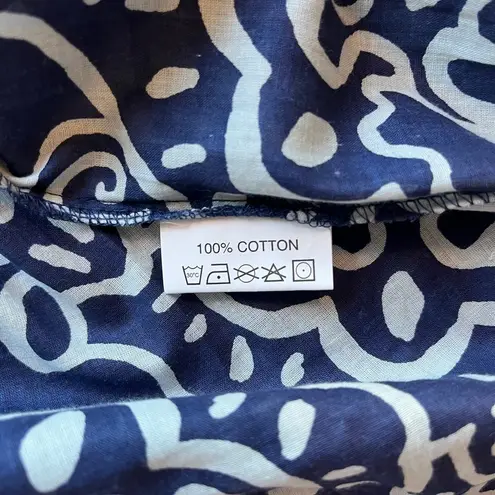 RockFlowerPaper BluThreads Millie Navy Blue 100% Cotton Embroidered Kurta Tun… Size M