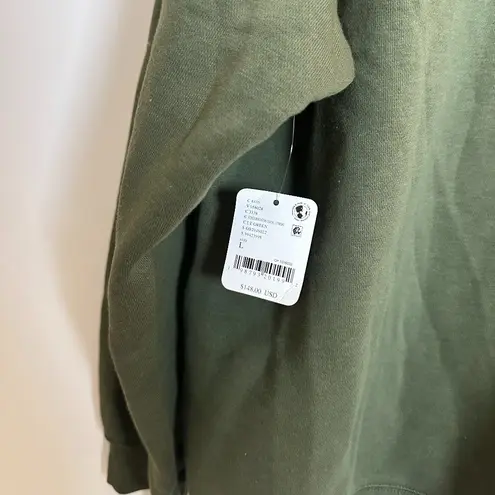 FREE PEOPLE Movement Victory Sweatshirt Seagrass/Neon Coral Combo Size Large NWT Green