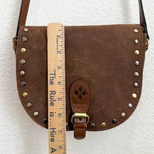 Patricia Nash Isola Flap Garment Washed Burnished Suede Leather Crossbody Bag