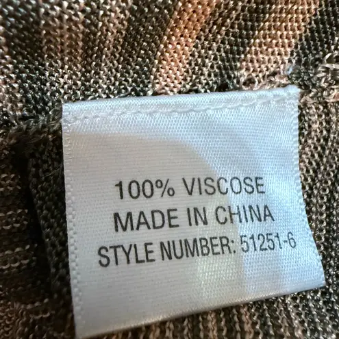 Sussan Striped Sheer Knit Top Earth Tone Neutrals Lightweight Relaxed Sz XS Brown