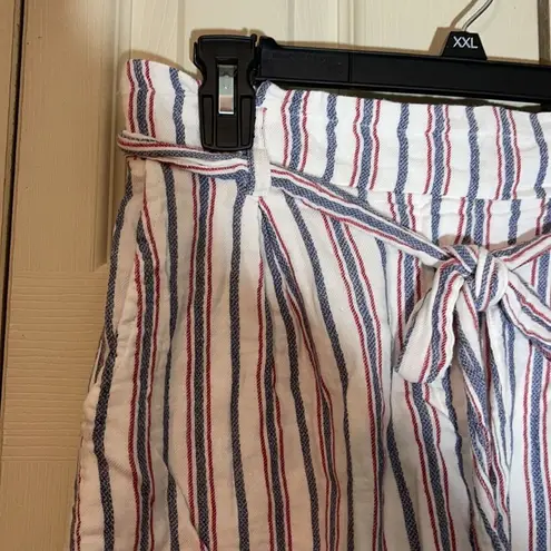 Thread Story Striped Paper Bag Waist Shorts M Size M