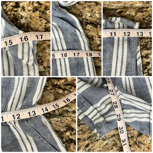 Kelly Renee Linen Romper Striped Nautical Preppy Coastal Sailorcore Beachy S White