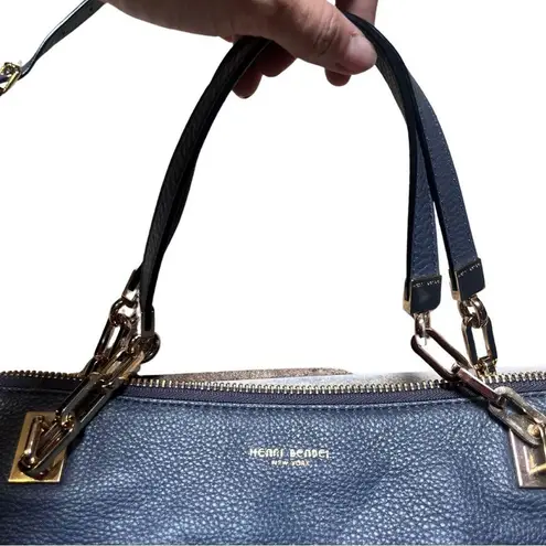 Henri Bendel SoHo Messenger Grey Pebbled Leather Bag