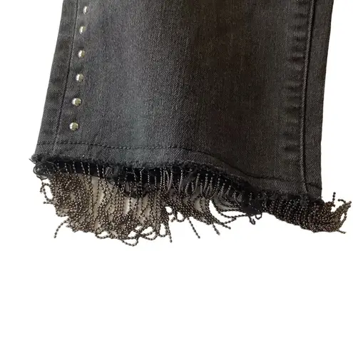 DG2 by Diane Gilman Fringe Hem Jeans Black Size 18W