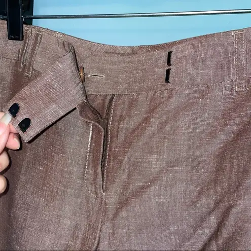 Lafayette 148 Wide Leg Linen Blend Crop Pants Size 4 Petite