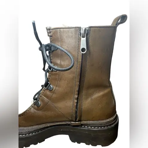 Brunello Cucinelli Leather Lace Up Combat Boots Size 36.5 or US 6.5