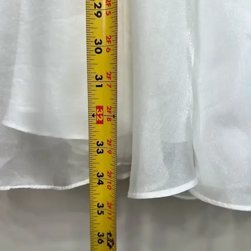 Mac Duggal Ieena 48952D White Ruffled Shoulder Short Dress 10 NEW