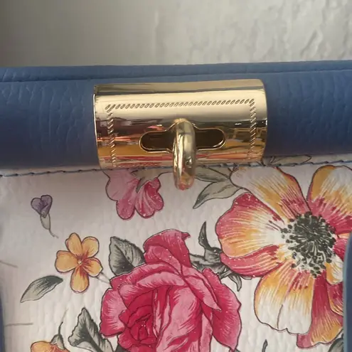 Birkin style vintage Borse in Pelle Floral Handbag Italian Leather Italy NWOT