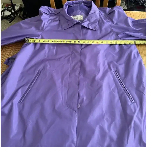 VTG J Gallery Purple Trench Coat Womens Size 5/6 English Country side Old Money