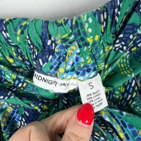 Midnight sky NWT Floral Linen Blend Belted Pull On Pants Size Small S NEW