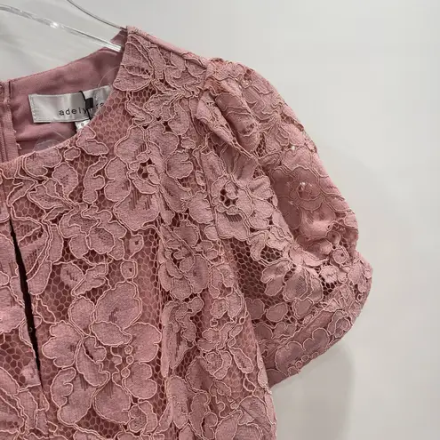 Adelyn Rae Blouse Dawn Pink Lace Peplum Size Small New With Tags