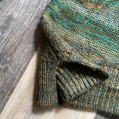 Mossimo Supply Co. Multicolor Asymmetrical Knit Crewneck Sweater Size Large Green