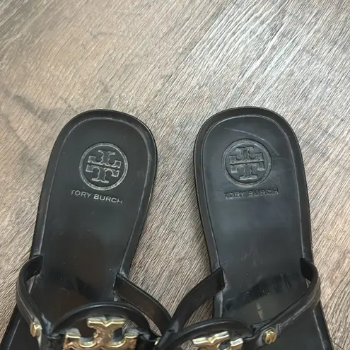 Tory Burch Miller Black Patent Leather Thong Sandals Women’s Size 6