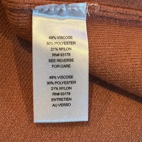 T Tahari Women’s Orange Brown Crewneck Sweater Classic Knit - Size XS