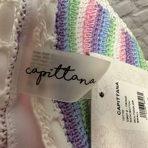 Capittana Women’s Trinidad Swim Bikini Bottoms Crocheted Rainbow Handmade S NWT